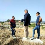 Στο χώρο του εργοταξίου κατασκευής της νέας γέφυρας του ποταμού Μάκαρη επί της Ε.Ο. Ρόδου – Λίνδου, σήμερα ο Περιφερειάρχης Γιώργος Χατζημάρκος