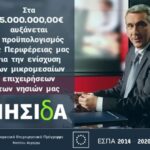Επιπλέον 5 εκατ. ευρώ  στο πρόγραμμα «ΝΗΣΙδΑ» της Περιφέρειας Ν. Αιγαίου για την στήριξη των μικρών και πολύ μικρών επιχειρήσεων