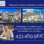 Ξεκινούν άμεσα οι καθαρισμοί ρεμάτων για την αντιπλημμυρική προστασία  Καρπάθου και Κάσου Υπεγράφη η τριετής σύμβαση με τον ανάδοχο